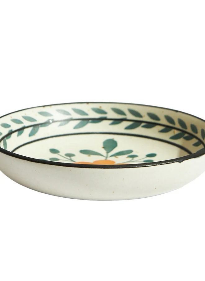 Chumbak Marigold Pasta Dish | Handpainted Stoneware