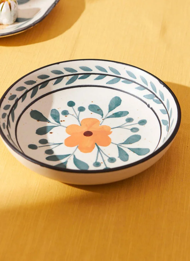 Chumbak Marigold Pasta Dish | Handpainted Stoneware