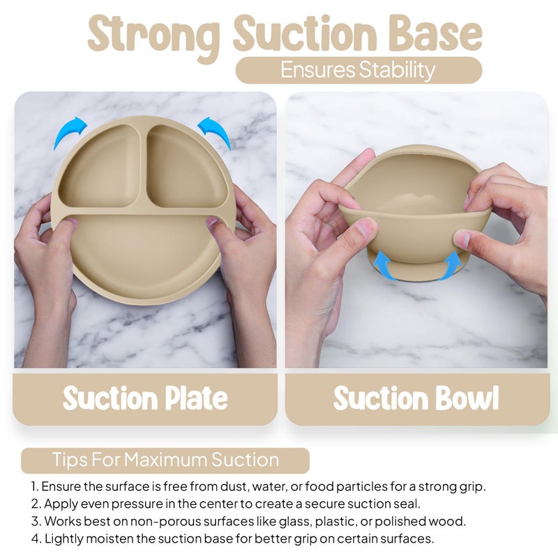 O'doe Baby Weaning Set â€“ 15 Pcs Silicone Baby Feeding Set with Suction Plate, Bowl, Bib, Sippy Cup, Fruit Feeder & Freezer Tray â€“ Baby Plates and Bowls Set for 3M+ | BPA-Free Baby Dishes & Utensils - Image 5