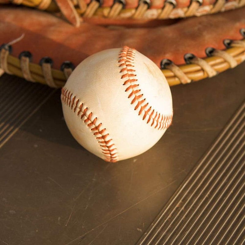 Tebery 12 Pack Standard Size Adult Baseballs Unmarked & Leather Covered Training Ball - Image 4