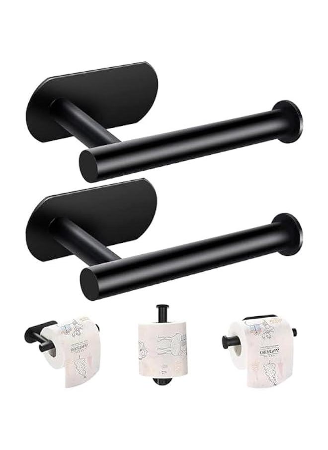 HOOKOR 2 Pack Toilet Paper Holder, Self Adhesive Toilet Roll Paper Holder No Drilling Stainless Steel, SUS 304 Stainless Steel，Wall Mount Toilet Paper Holders for Bathroom, Kitchen, Washroom  - Image 1