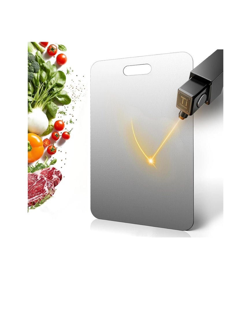 general titanium cutting board-2025 New Upgrade Pure Titanium Cutting Boards for Kitchen Double Sided Cutting Boards Non Toxic,Hygiene Durable Dishwasher Safe Chopping Board - Image 1