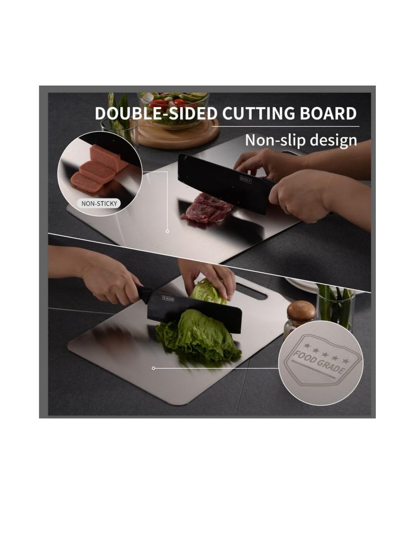 general titanium cutting board-2025 New Upgrade Pure Titanium Cutting Boards for Kitchen Double Sided Cutting Boards Non Toxic,Hygiene Durable Dishwasher Safe Chopping Board - Image 3