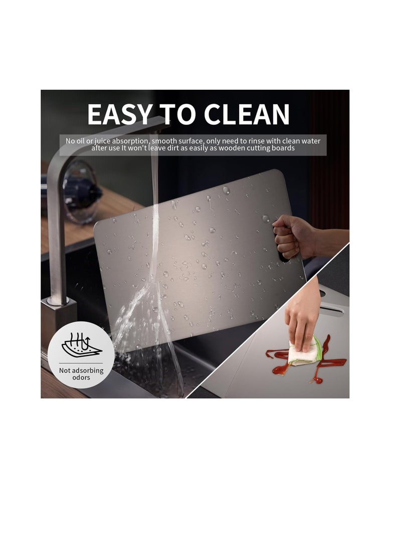 general titanium cutting board-2025 New Upgrade Pure Titanium Cutting Boards for Kitchen Double Sided Cutting Boards Non Toxic,Hygiene Durable Dishwasher Safe Chopping Board - Image 4