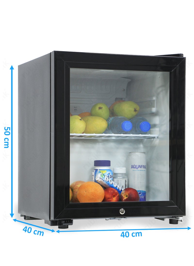 Rubik 40L Hotel Mini Fridge with Glass Door & Key Lock, Compressor Based AC-220V Beverage Refrigerator Cooler for Food Drinks Skincare Great for Home Office Hotel  - Image 3