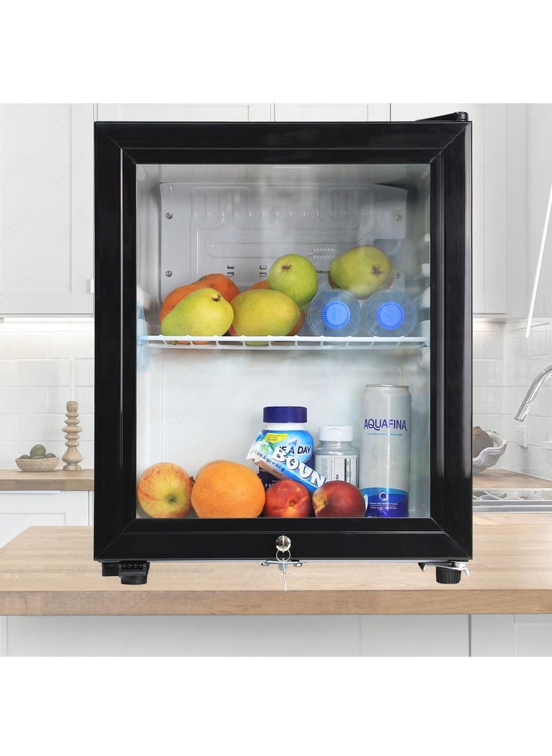 Rubik 40L Hotel Mini Fridge with Glass Door & Key Lock, Compressor Based AC-220V Beverage Refrigerator Cooler for Food Drinks Skincare Great for Home Office Hotel  - Image 2