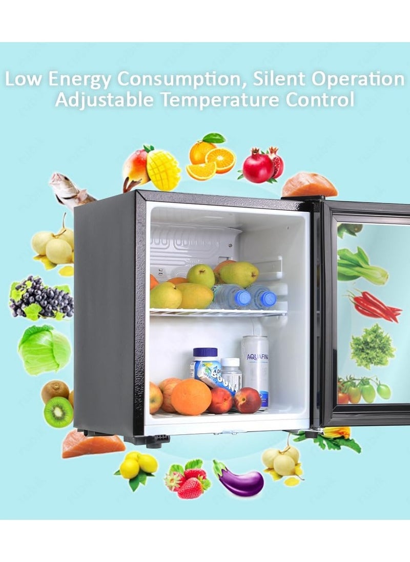 Rubik 40L Hotel Mini Fridge with Glass Door & Key Lock, Compressor Based AC-220V Beverage Refrigerator Cooler for Food Drinks Skincare Great for Home Office Hotel  - Image 4