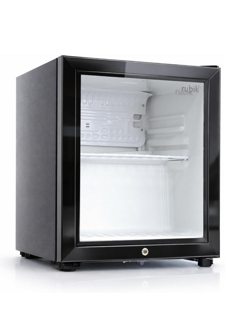 Rubik 40L Hotel Mini Fridge with Glass Door & Key Lock, Compressor Based AC-220V Beverage Refrigerator Cooler for Food Drinks Skincare Great for Home Office Hotel - Image 4