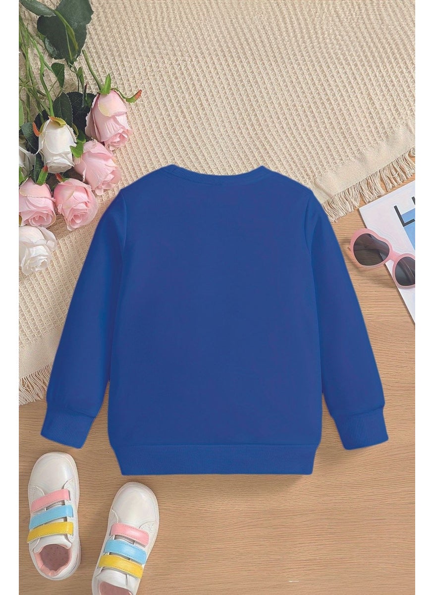 Myada New Season Leader Written Crown Filamingo Printed Oversize Hooded Kids Sweatshirt 13599  - Image 3