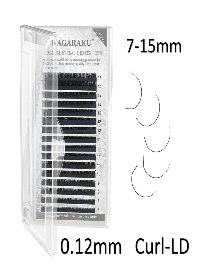 نجراكو وصلات رموش NAGARAKU سوداء غير لامعة، رموش فردية، أطوال مختلطة من 7 إلى 15 مم، رموش صناعية كلاسيكية، 16 صفًا، علبة غير لامعة، وصلات رموش طبيعية ناعمة (0.12 مم، تجعيد-LD). - Image 2