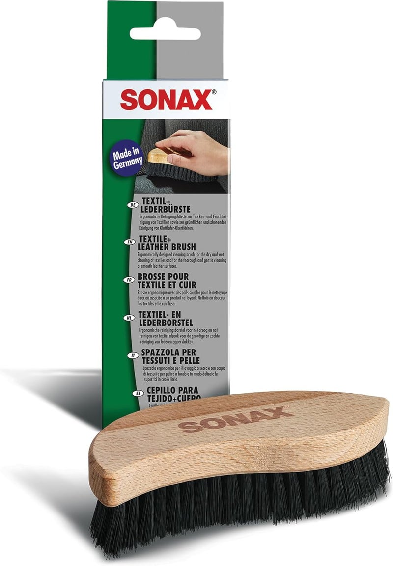 Sonax Textile and Leather Brush (1 Piece) - for the Dry and Wet Cleaning of Textiles and for the Thorough and Gentle Cleaning of Smooth Leather Surfaces - Image 1