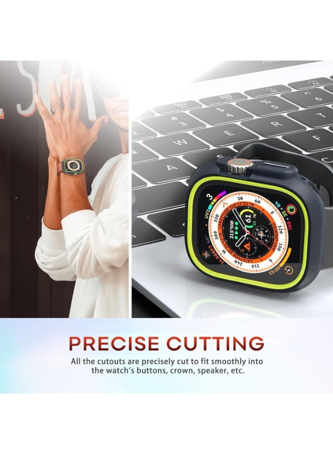 ACLIX Matte Bumper 49mm Fit for Apple Watch Ultra 2 49mm Case & Ultra 49mm Case, Heavy-Duty Protective Bumper Minimalist Style Anti-Fingerprint Watch Cover for iWatch 49mm Accessories - Yellow - Image 3