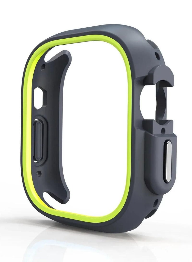 ACLIX Matte Bumper 49mm Fit for Apple Watch Ultra 2 49mm Case & Ultra 49mm Case, Heavy-Duty Protective Bumper Minimalist Style Anti-Fingerprint Watch Cover for iWatch 49mm Accessories - Yellow - Image 2