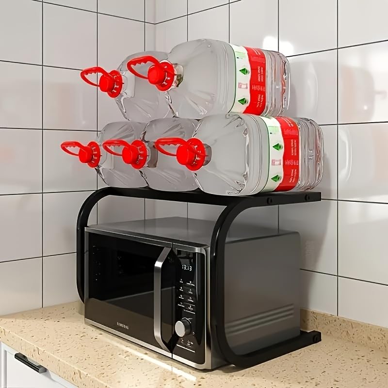 Dhadh C-Shaped Microwave Oven Rack - Versatile Metal Countertop Organizer, Space-Saving Storage Stand for Kitchen Appliances, Spices and Oven - Image 4