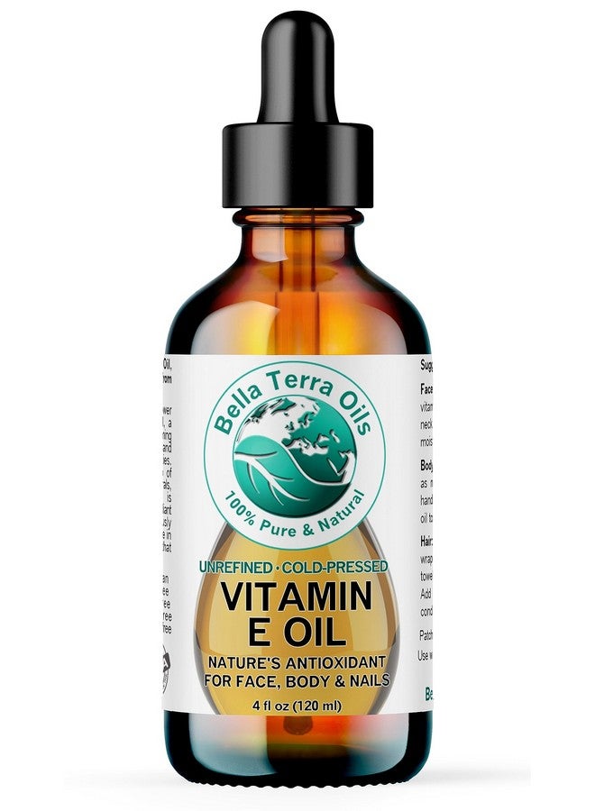 بيلا تيرا أويلز - زيت فيتامين E العضوي 4 أونصة - أقوى تركيز من فيتامين E العضوي الطبيعي، غني بـ D-ألفا توكوفيرول، مثالي لتغذية وجهك وجسمك - Image 1
