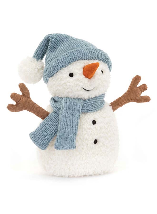Jellycat Sammie Snowman – Soft Plush Snowman with Blue Hat, Scarf & Twig Arms – 22cm Winter Cuddle Toy for Christmas Décor & Gifting - Image 2