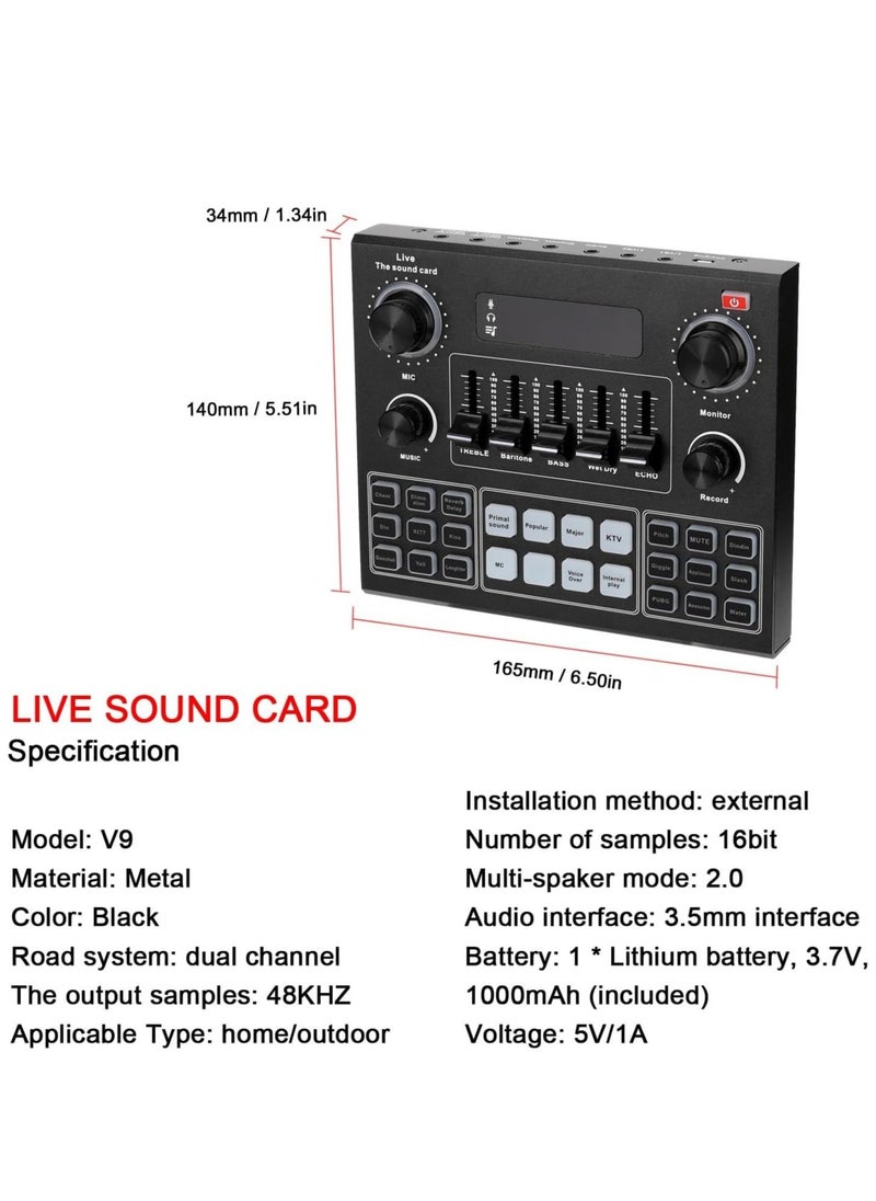 ELTRAZONE - Elite V9 Sound Card & BM800 Pro Microphone Bundle for Advanced Broadcasting - Image 1