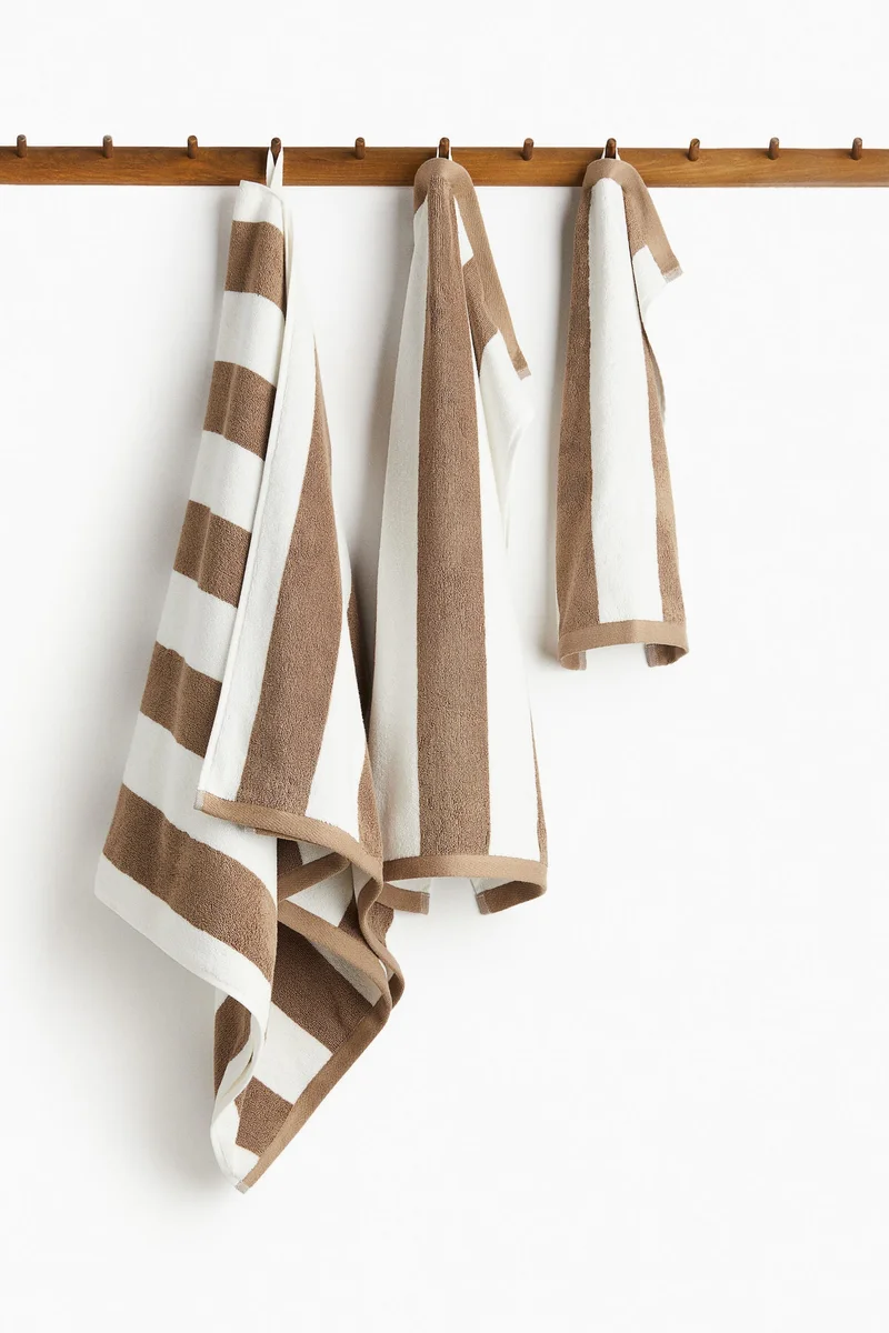H&M Striped cotton terry guest towel