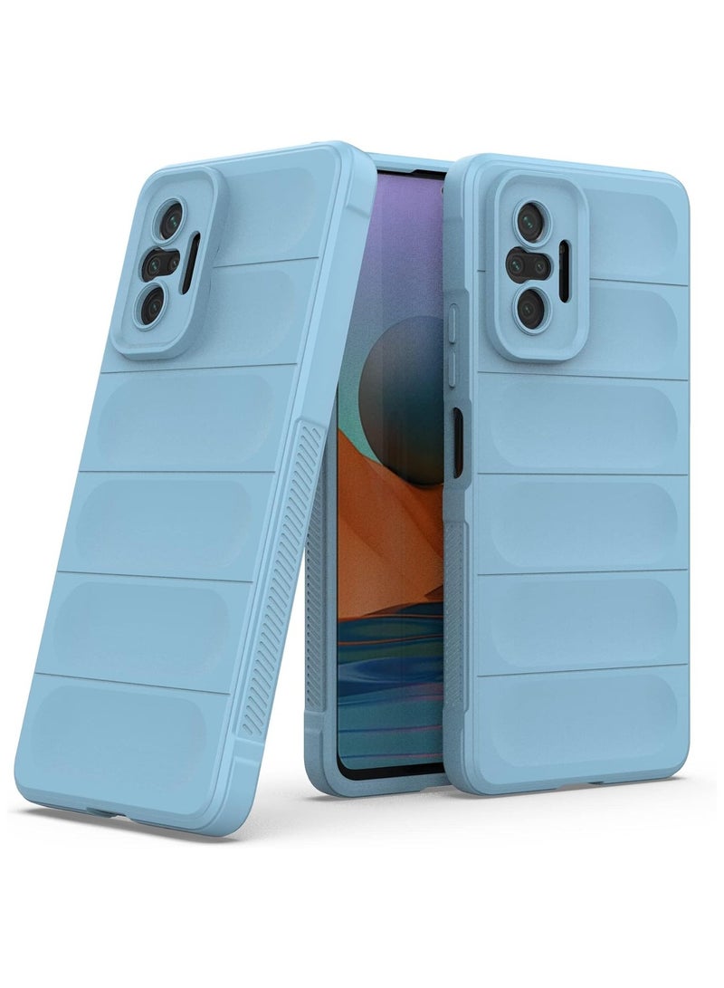 Premium Protection Back Silicone Case Compatible with Xiaomi Redmi Note 10 Pro 4G/Note 10 Pro Max Magic Shield Shockproof Case with Camera Protection (Baby blue) - Image 1