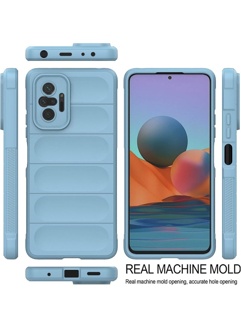 Premium Protection Back Silicone Case Compatible with Xiaomi Redmi Note 10 Pro 4G/Note 10 Pro Max Magic Shield Shockproof Case with Camera Protection (Baby blue) - Image 3
