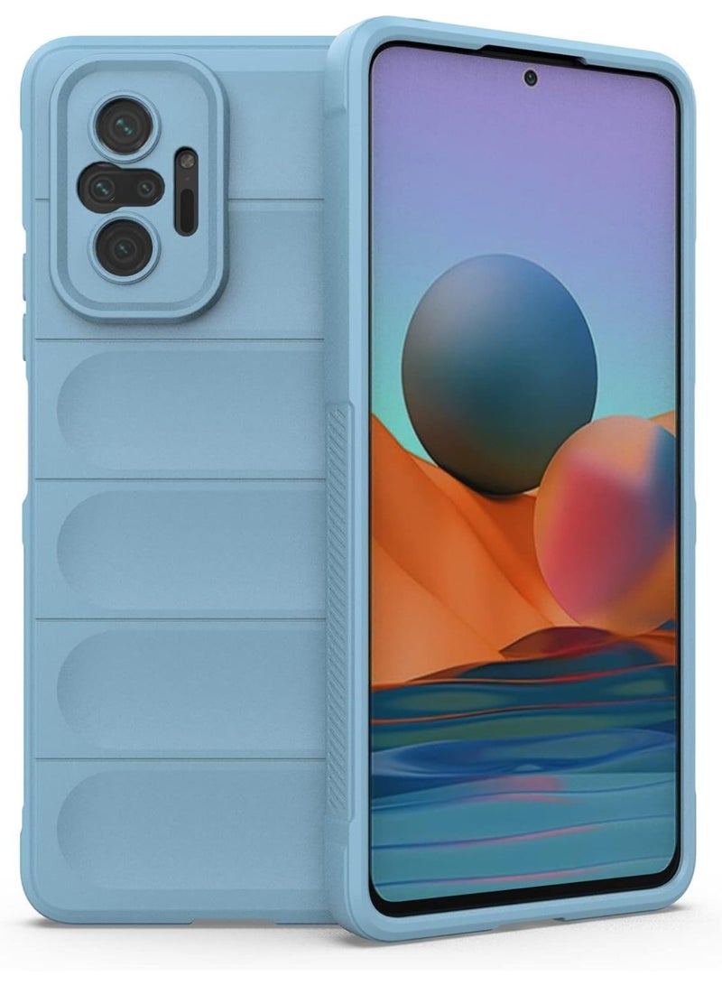 Premium Protection Back Silicone Case Compatible with Xiaomi Redmi Note 10 Pro 4G/Note 10 Pro Max Magic Shield Shockproof Case with Camera Protection (Baby blue) - Image 2