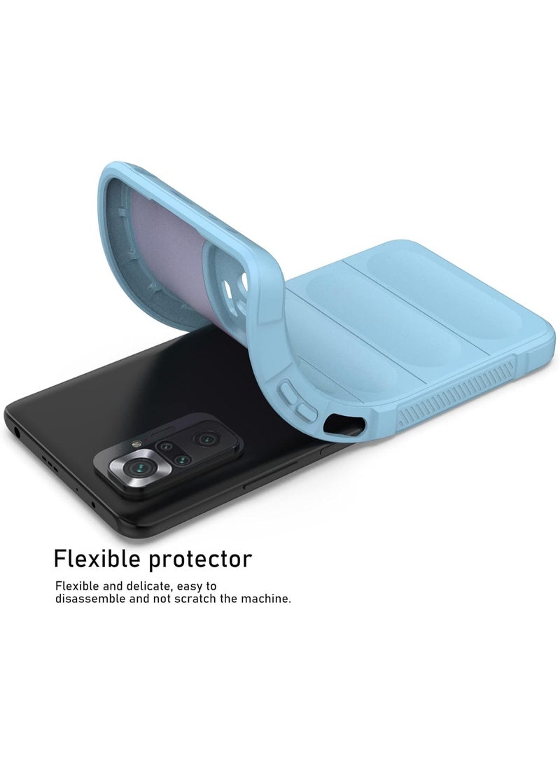 Premium Protection Back Silicone Case Compatible with Xiaomi Redmi Note 10 Pro 4G/Note 10 Pro Max Magic Shield Shockproof Case with Camera Protection (Baby blue) - Image 5