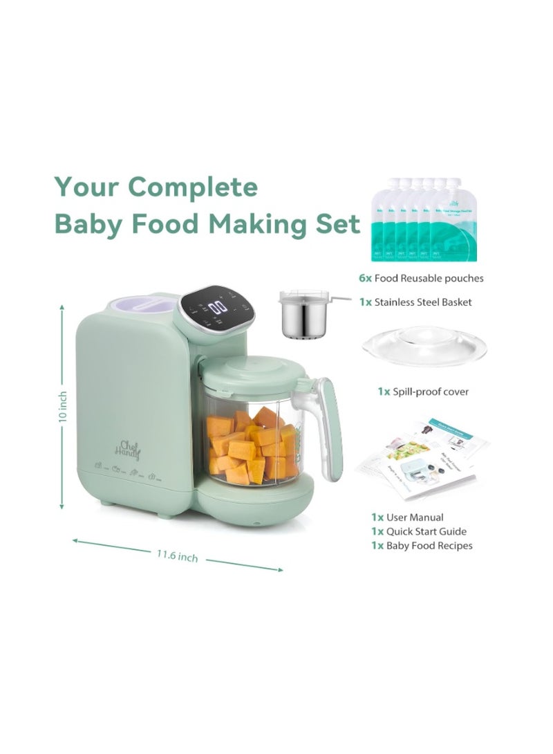 Chefhandy Baby Food Maker, Steamer & Blender with Stainless Steel Basket, Puree Maker with Auto/Manual Blend, Bottle Warmer, Safe & Easy-to-Clean Compact Baby Food Processor - Image 2