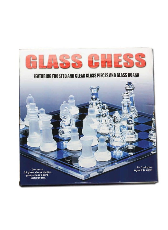 Luxury glass chess - clear and frosted glass board and pieces - Image 1