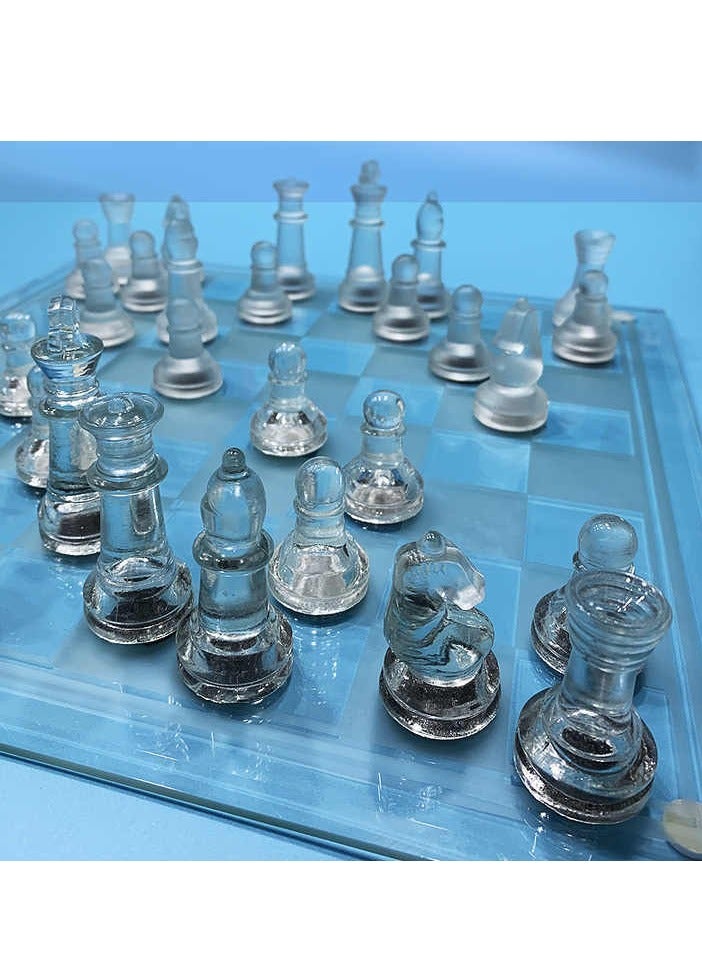 Luxury glass chess - clear and frosted glass board and pieces - Image 2