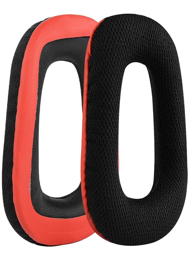 Geekria Comfort Replacement Ear Pads for Logitech G35, G430, G432, G332, G930, F450 Headphones Ear Cushions, Repair Parts with Video Guide (Black Red) - Image 2