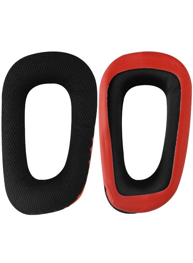 Geekria Comfort Replacement Ear Pads for Logitech G35, G430, G432, G332, G930, F450 Headphones Ear Cushions, Repair Parts with Video Guide (Black Red) - Image 3