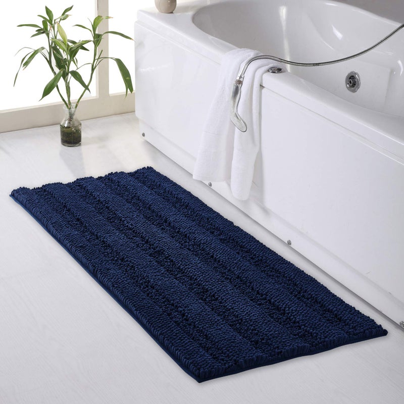 KGORGE Bathroom Rugs Mats Water Absorbent Bath Mat NonSlip Extra Soft Thick Shaggy Plush Carpet for Tub Kitchen Toilet Decorations Gifts Navy Blue 47 x 24 1 Piece