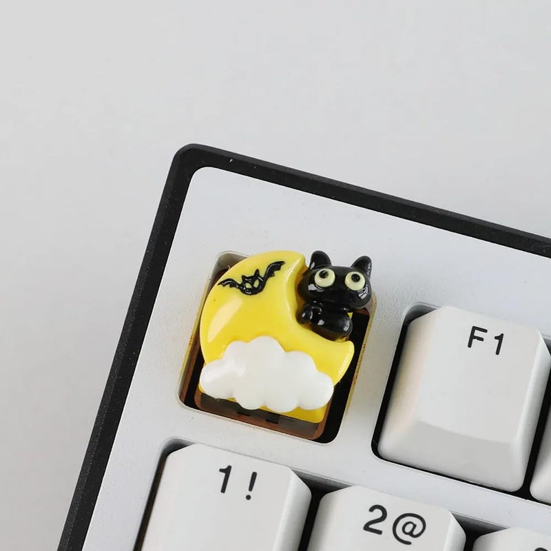 MECKEYS X Monster Artisan Keycaps for Mechanical Keyboard (Midnight Meow) - Image 2