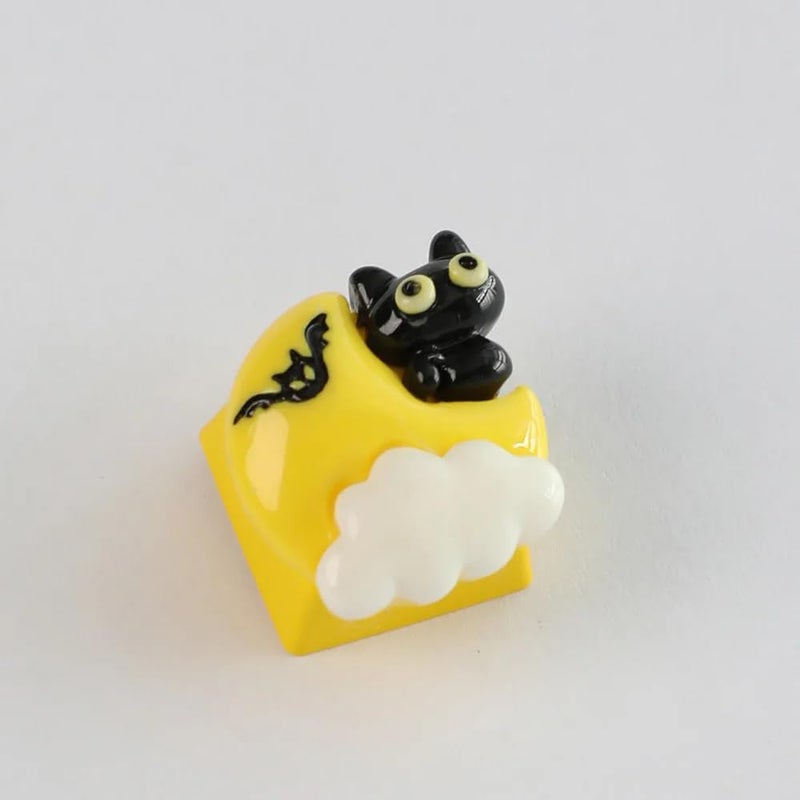 MECKEYS X Monster Artisan Keycaps for Mechanical Keyboard (Midnight Meow) - Image 1