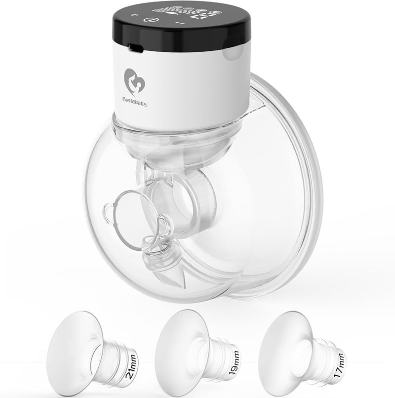 Bellababy Wearable Breast Pump Hands Free, Touch Screen Electric Breast Pump Wireless Portable, 4 Modes 9 Levels Suction, 6 oz 1 Pack. (24mm Flange, Come with 21mm/19mm/17mm Inserts) - Image 1