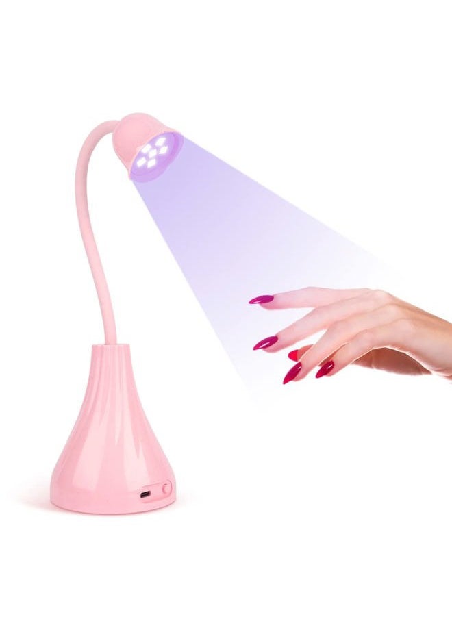 SMALLSHS Hands Free LED UV Nail Lamp, Rotatable Gooseneck Flash Cure Light for Nails, Mini Lotus Nail Resin Light Quick Dry Nail Dryer Nail Extension Gel Curing Lamp for Home DIY& Salon Manicure Decor  - Image 1