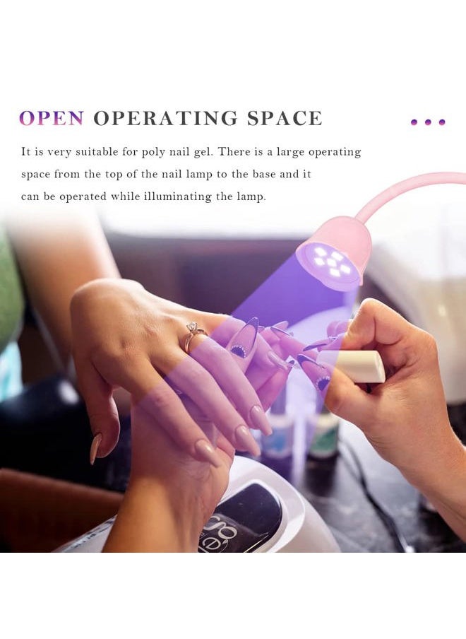SMALLSHS Hands Free LED UV Nail Lamp, Rotatable Gooseneck Flash Cure Light for Nails, Mini Lotus Nail Resin Light Quick Dry Nail Dryer Nail Extension Gel Curing Lamp for Home DIY& Salon Manicure Decor  - Image 4