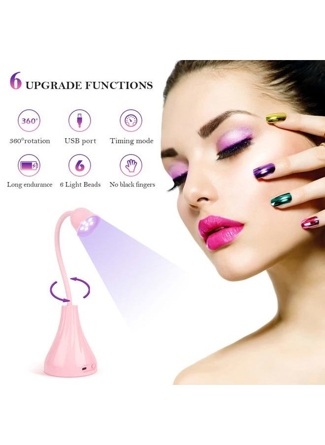 SMALLSHS Hands Free LED UV Nail Lamp, Rotatable Gooseneck Flash Cure Light for Nails, Mini Lotus Nail Resin Light Quick Dry Nail Dryer Nail Extension Gel Curing Lamp for Home DIY& Salon Manicure Decor  - Image 5