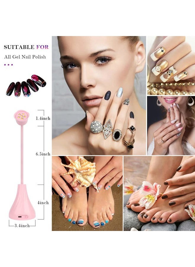 SMALLSHS Hands Free LED UV Nail Lamp, Rotatable Gooseneck Flash Cure Light for Nails, Mini Lotus Nail Resin Light Quick Dry Nail Dryer Nail Extension Gel Curing Lamp for Home DIY& Salon Manicure Decor  - Image 3