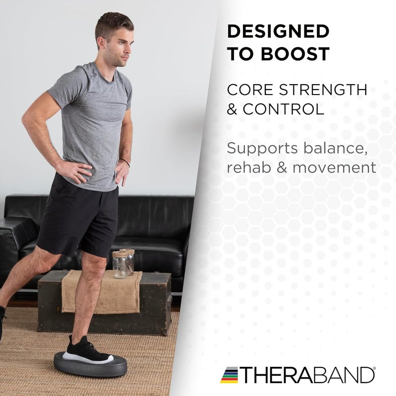 TheraBand Balance and Stability Trainer - Black Inflatable Pad, Extra Soft, Advanced Level 1 - Image 3