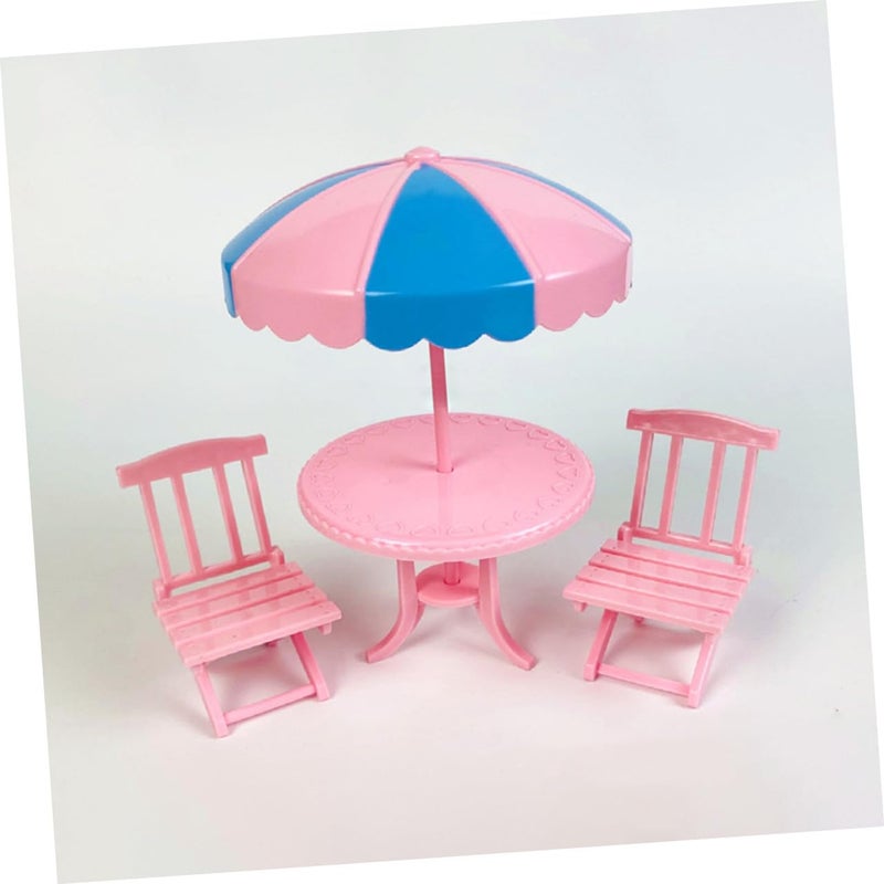 Miniature Beach Chair Set With Table And Umbrella Dollhouse Decor Accessories - Image 5