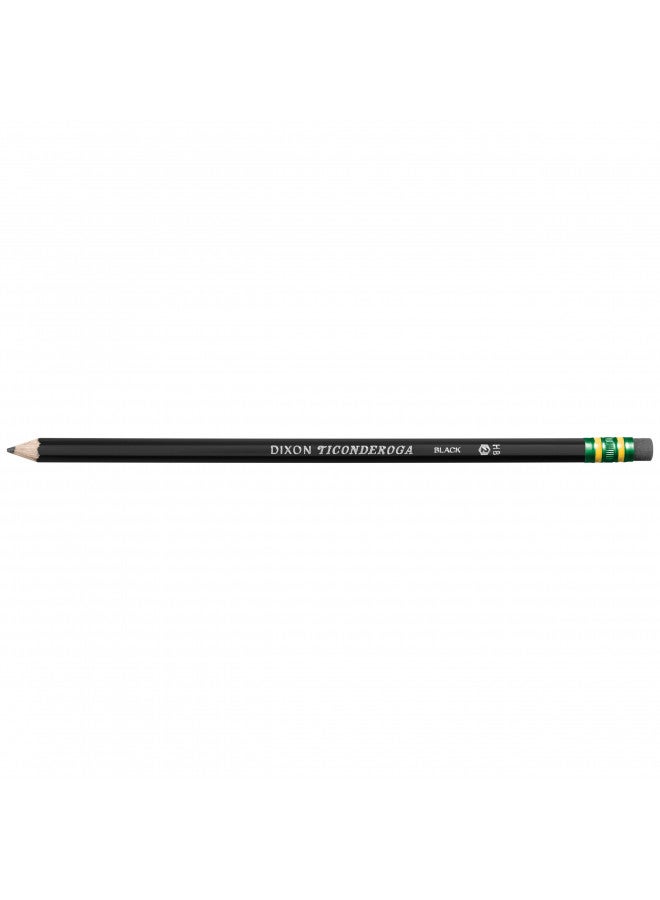 Ticonderoga Wood-Cased Pencils, Pre-Sharpened, 2 HB Soft, Black, 10 Count - Image 2