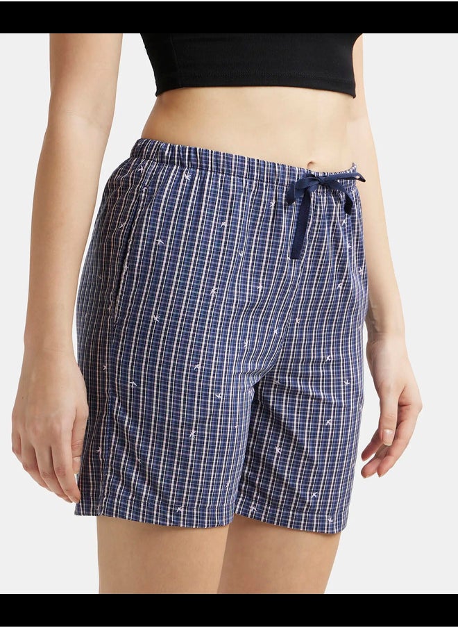 JOCKEY Jockey RX15 Women Super Combed Cotton Woven Relaxed Fit Checkered Shorts with Side Pockets  - Image 1