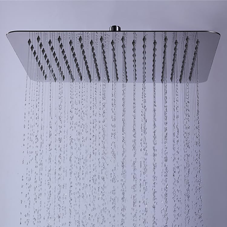 TOSCH Mirror Stainless Steel 304 Square Ultra Slim High Pressure Rainfall Shower Head for bathroom Chrome Finish (12 INCH) (WITHOUT SHOWER ARM) - Image 2