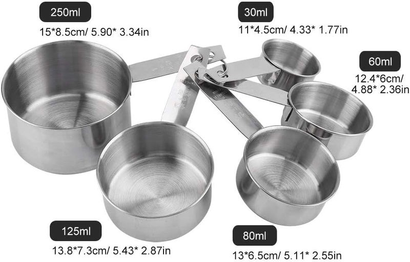 klarako Stainless Steel Measuring Cups Stackable Measuring Set for Kitchen Cooking Baking, Liquid and Solid - Image 2