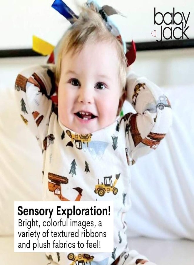 The Learning Lovey Baby Jack & Co 8x8” Learning Lovey Wisconsin State Tag Stroller Toy for Babies - Crinkle Toys for Developing Five Senses - Learn About Capitals - Travel with Baby Jack - BPA Free Clip - Image 4