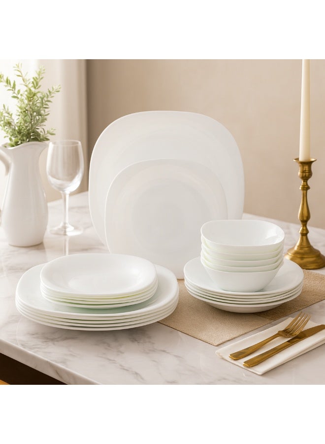 دانيا طقم عشاء أركوبال أبيض 24 قطعة يخدم 6 أشخاص ‎43.79 x 31.19 x 21.41 سم - Image 1