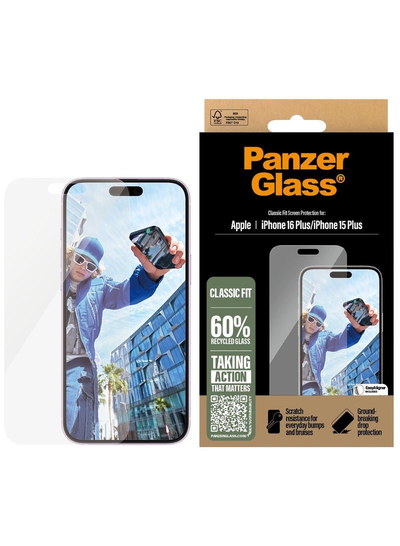 PanzerGlass حماية شاشة PanzerGlass® لجهاز iPhone 16 Plus | تصميم كلاسيكي - Image 1