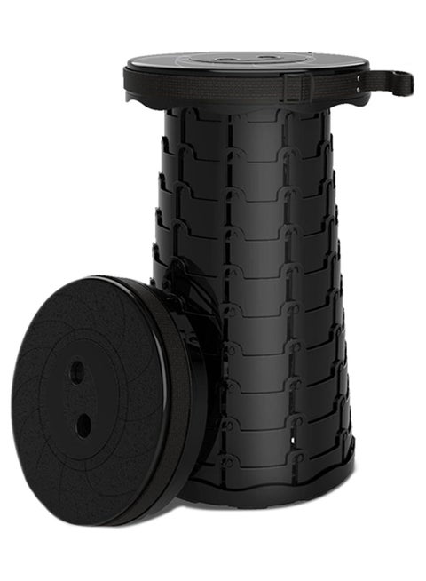 Portable Retractable Folding Stool, Collapsible Telescopic Safety Stool Sturdy and Lightweight with 330lbs Load Capacity for Adults Seniors Picnic Fishing Hiking Travel BBQ (Black)