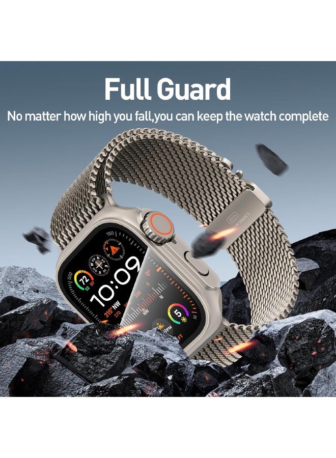 Cover for Apple Watch Series 10 46mm with Tempered Glass Screen Protector, 【Looks Like iWatch Ultra】 Unique Design Hard PC Waterproof Case Cover for iWatch Series 10 (2024) 46mm, Titanium - Image 3